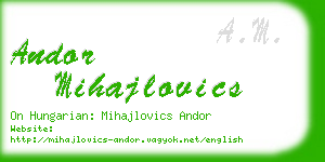 andor mihajlovics business card
